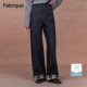 新品 子女 裤 Fabrique复古深蓝色格纹直筒牛仔裤