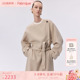 风衣外套女新品 Fabrique宽松版 型杏仁茶绵羊毛一粒扣圆领中长款