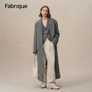新品 于文文同款 Fabrique 多色绵羊毛羊驼毛毛呢大衣冬季