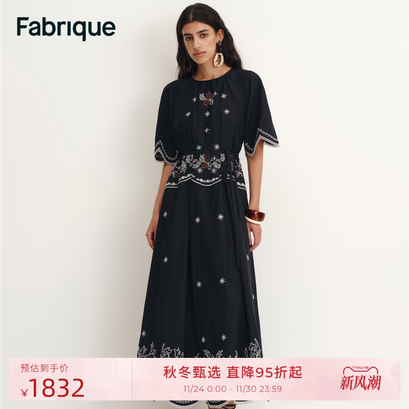 Fabrique荆棘玫瑰波嬉风连衣裙