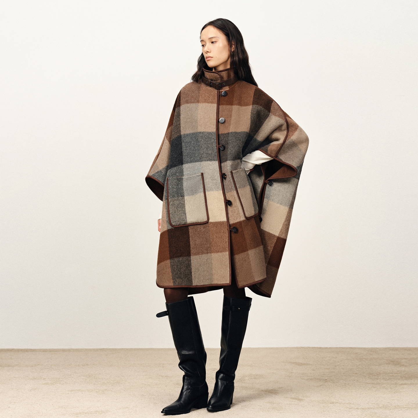 【大乐严选】Fabrique摩卡棕正反两穿骆驼绒斗篷毛呢外套复古大衣,女装/女士精品,毛呢外套,淘宝优惠券,粉丝福利购,淘宝优惠卷