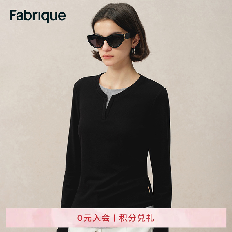 FABRIQUE圆领长袖T恤针织衫