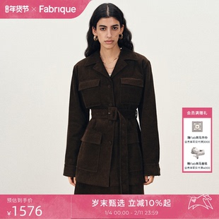 【张俪同款】Fabrique焦糖探险家水洗纯棉灯芯绒厚外套猎装夹克女
