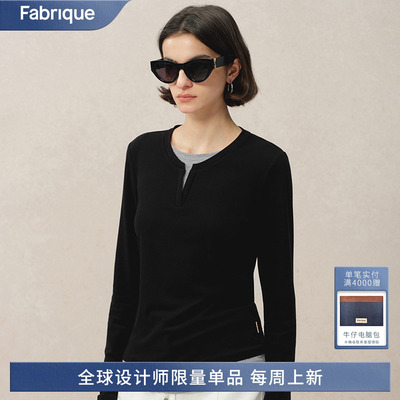 FABRIQUE圆领长袖T恤针织衫