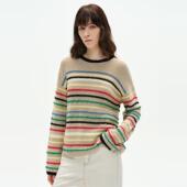 Fabrique 新品 彩虹条纹棉麻针织针织衫 春夏女装