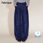 新品 Fabrique 解构大廓形牛仔裤 深蓝薄款 气球裤