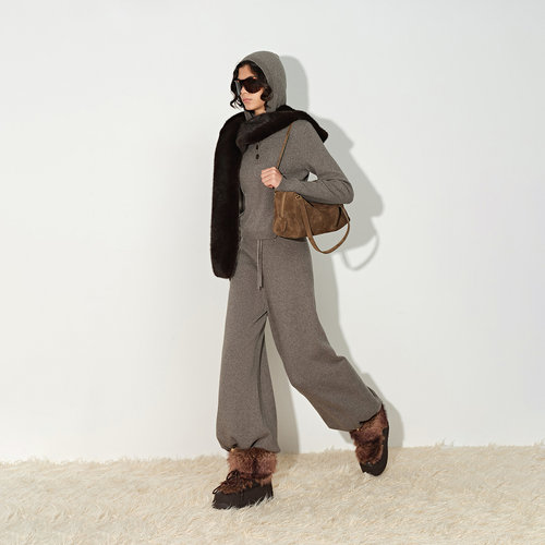 【本周新品】Fabrique ESSENTIAL含山羊绒连帽针织毛衣休闲裤套装