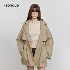 Fabrique 防风防泼水收腰连帽短款风衣外套女2024早春新款冲锋衣