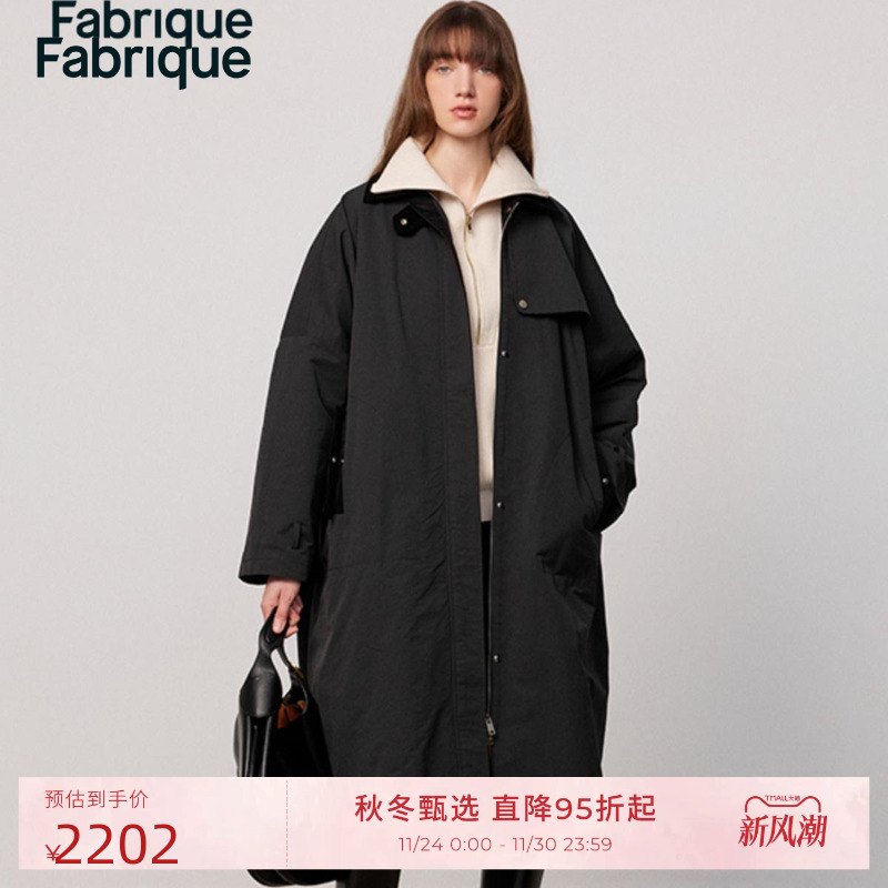 Fabrique灯芯绒拼接夹棉风衣