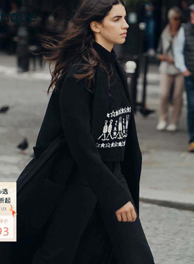 【于文文同款】Fabrique 多色绵羊毛长款大衣新款毛呢外套