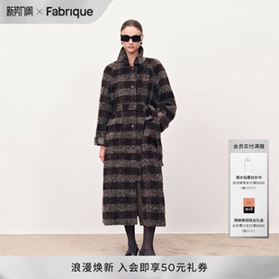 Fabrique黑巧慕斯圈圈羊毛长款 毛呢外套高级感 复古大衣2025年新款