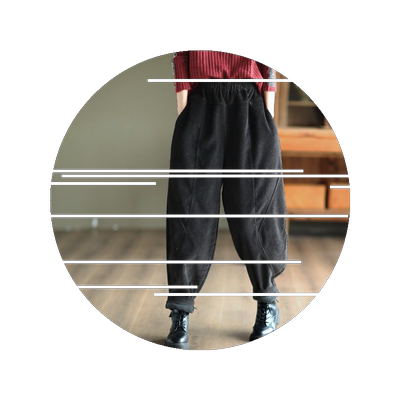 军萝卜哈伦裤显瘦绿色垮裤女加绒冬灯芯绒裤子超大加厚春宽松老爹