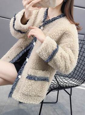 2026新款加厚保暖小香风女士羊羔毛外套女秋冬季皮毛一体百搭显瘦