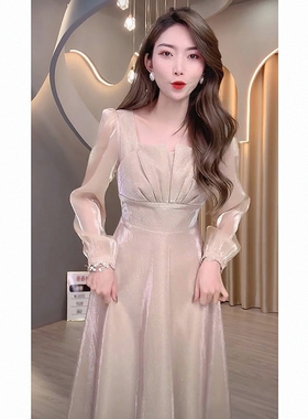 2026女新款裙子今年流行连衣裙气质名媛修身显瘦遮肉宴会裙潮春秋