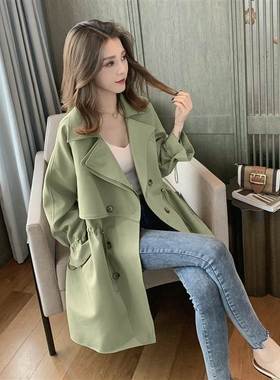 春秋新款大衣韩版百搭宽松西装领休闲薄款外套有里布风衣女中长款