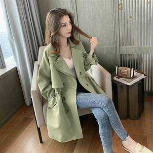 外套有里布风衣女中长款 春秋新款 领休闲薄款 百搭宽松西装 大衣韩版