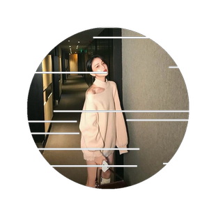 慵懒风性感春秋季上衣针织衫女套头露肩中长款长袖挂脖毛毛衣宽松