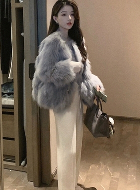 外套毛毛洋气仿狐狸毛2025年轻款秋冬季时尚皮草皮毛一体女厚新款