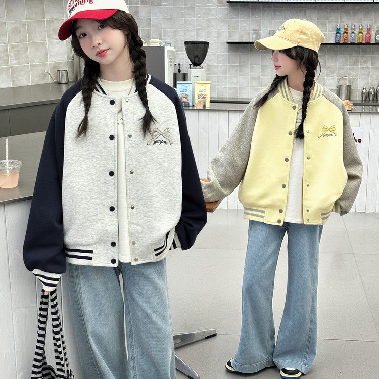 女童春秋棒球服外套2026新款