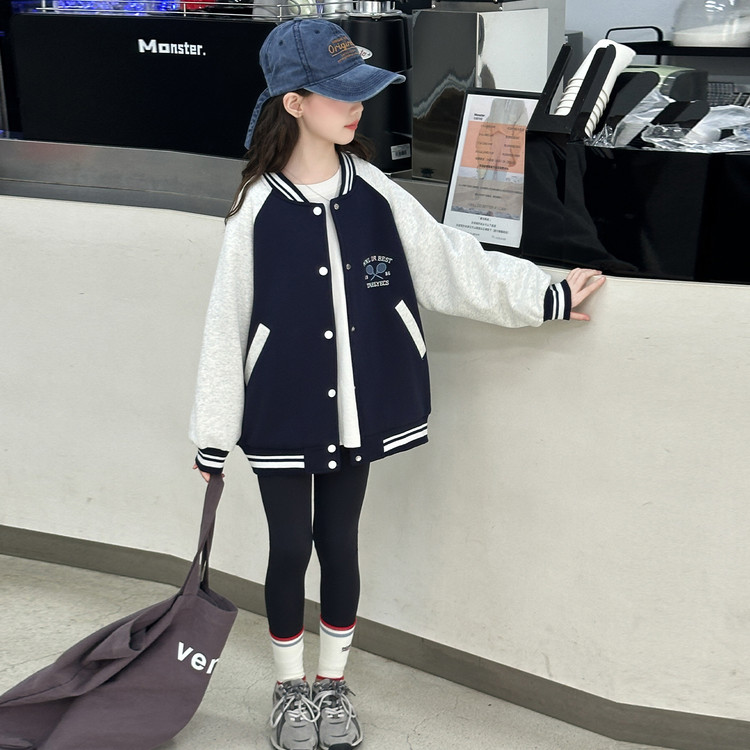 女童棒球服外套2026新款儿童初秋洋气休闲上衣中大童春秋夹克女孩