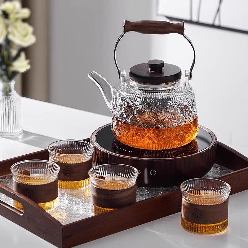 玻璃煮茶壶家用提梁壶围炉煮茶黑晶炉2025新款高档轻奢煮茶器茶具