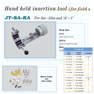 日本皮拉PILLAR PFA管入珠管接头插入工具JT-SA-KA手持套装