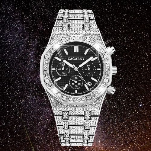 AAA CZ Full Bling Diamond Watch for Men Hip Hop Iced Out Me