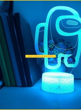 Among us 3D  Lamp 7/16 RGB Colors LED Night Light able Home