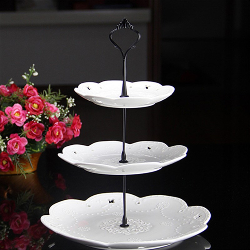 3 Tier Zinc Alloy Cake Stand Afternoon Tea Wedding Plates Pa