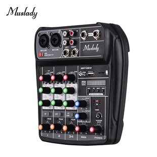 Muslady Mixing Console Digital Audio Mixer 4 Channel BT  Po