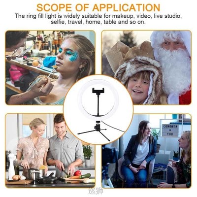18/20cm LED Ring Light Photography Fill Lamp With Tripod Sta