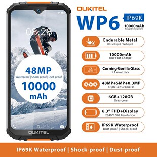 OUKITEL WP6 IP68 Rugged Waterproof Smartphone MT6771T Octa