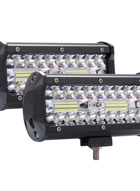 2 pcs 7 inch LED Light Bar 3 Rows 400W  12V 24V 6000k Work L