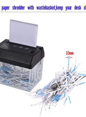 Mini Portable SB Paper Shredder Cutter Strip Cut A6 Folded A