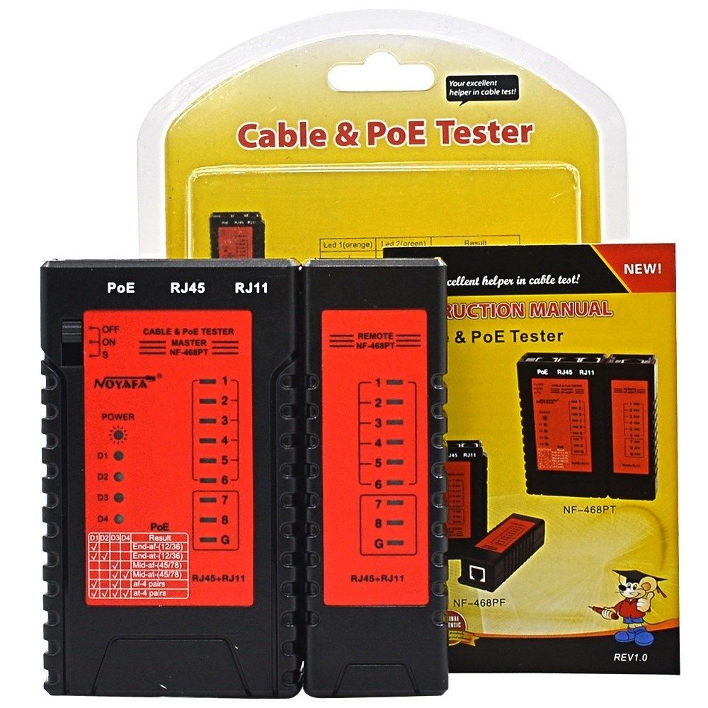 NF-468PT POE Cable Tester RJ45 RJ11 Telephone Wire LAN Netwo