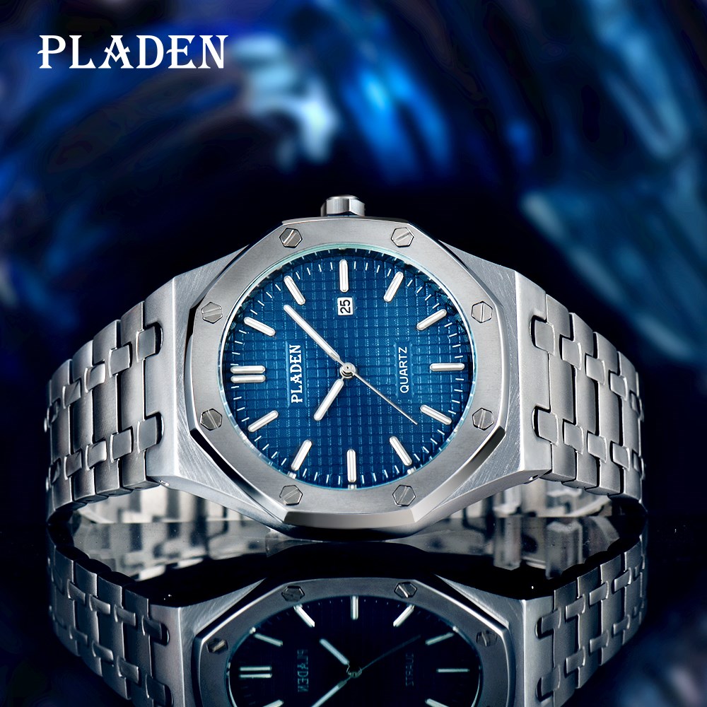 PLADEN Luxury Quartz Men Watch Waterproof Shockproof Stainl