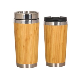 Stainless Steel Liner Tumbler Wooden Insulated Coffee Tea Mu