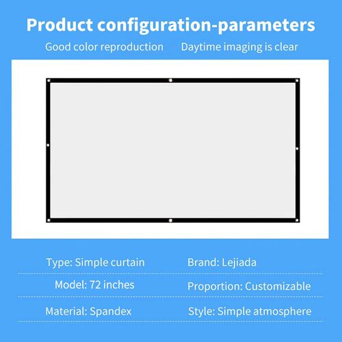 Portable Simple Curtain Foldable Wall-mount Projector Screen