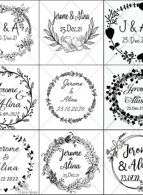 Custom Wedding Stamp Customized Photosensitive Circle Self