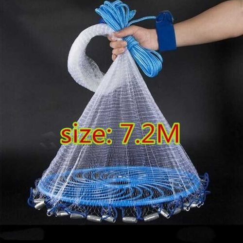 2.4-7.2M SA Cast Net Easy Throw Catch Fishing Net Outdoor Hu