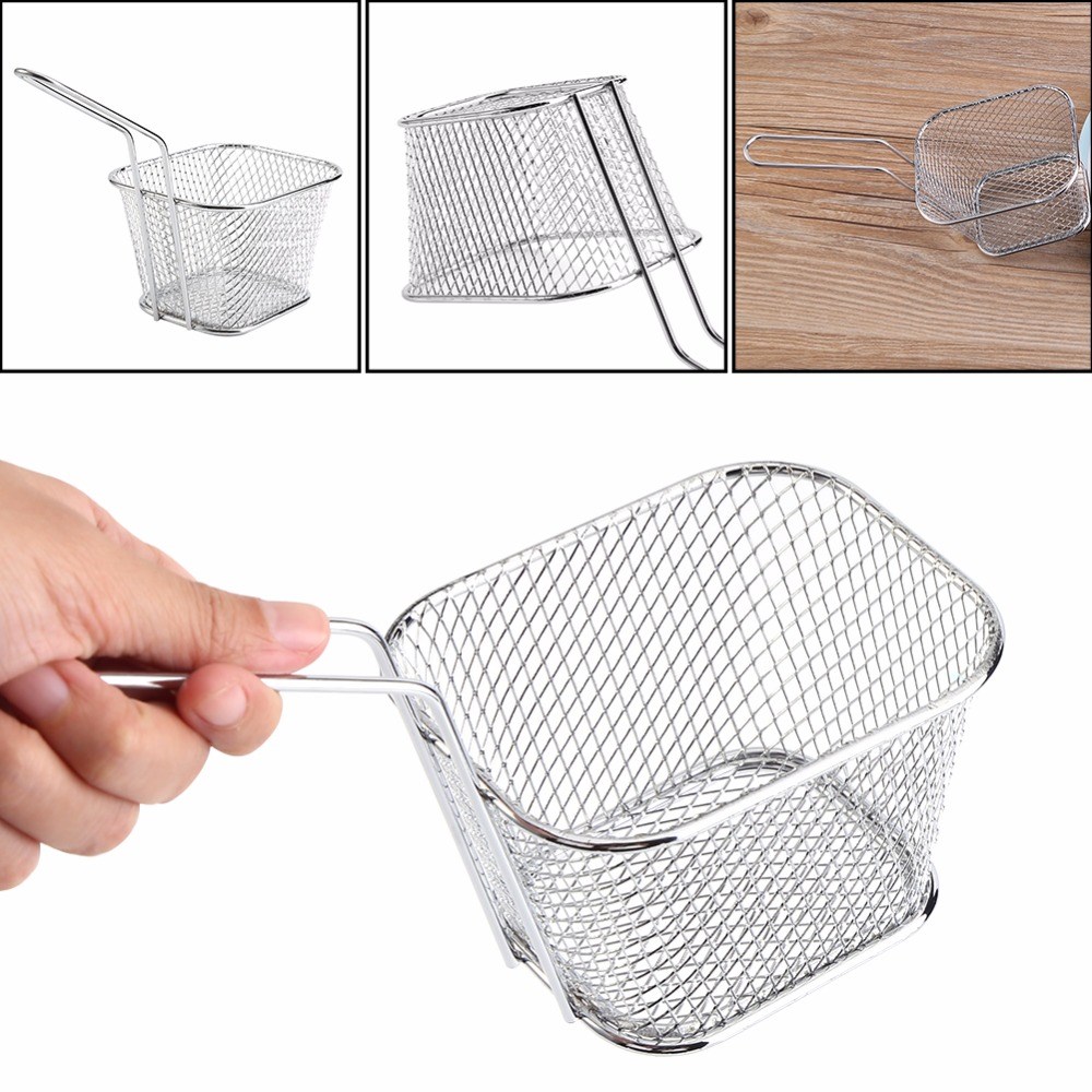 10pcs/lot fry baskets stainless steel fryer basket strainer