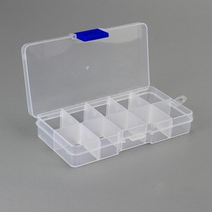 10 Compartments Plastic Box Detachable Earing Jewelry Storag