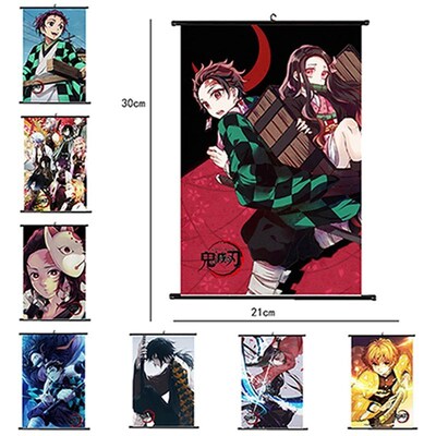 2020 Poster Wall Scroll Blade Of Demon Destruction Slayer G