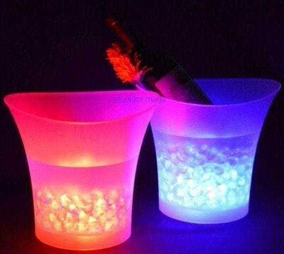LED Light Ice Bucket Champagne Wine Drinks Beer Cooler 5L