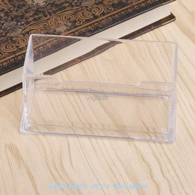 Clear PMMA Business Card Holder Display Stand Desk Desktop C
