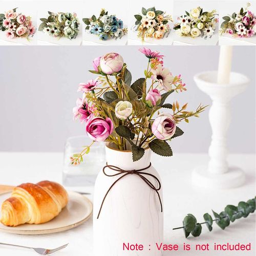30cm Manual Silk Flower Artificial Flowers Bouquet Rose Pink