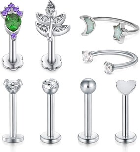 Cartilage Tragus Earrings Piercings Set Barbell Earring 16G