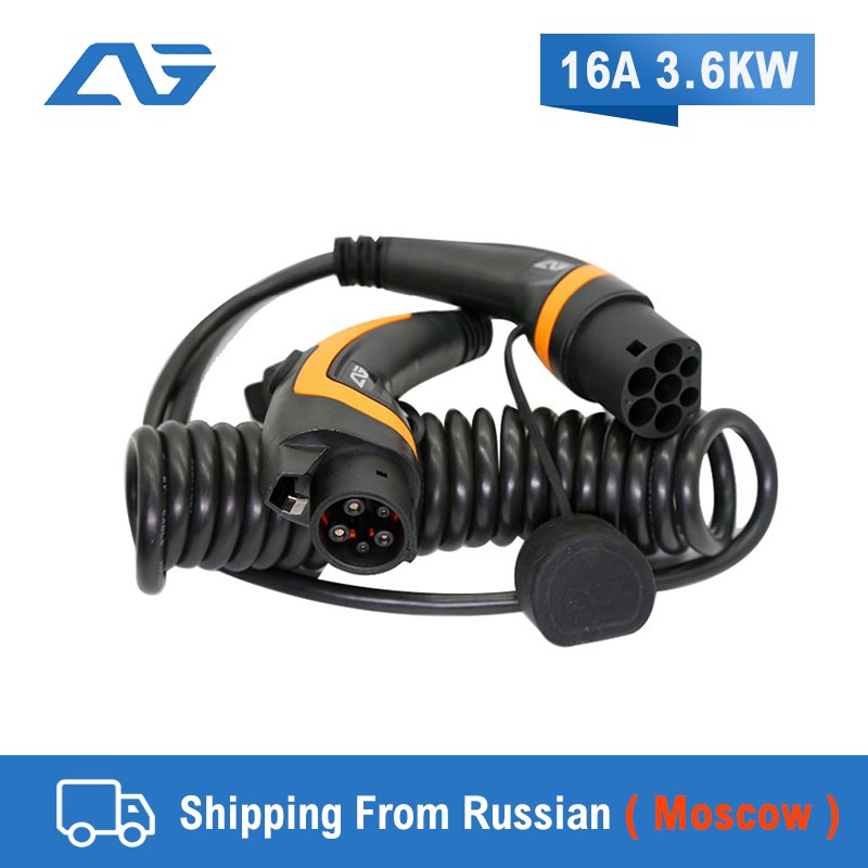 16A single phase EV Cable J1772 Type 1 to Type 2 IEC62196 E
