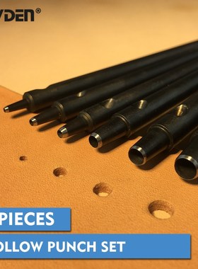 OWDEN Professional 6Pcs leather Hollow Hole Punch Set Belt H