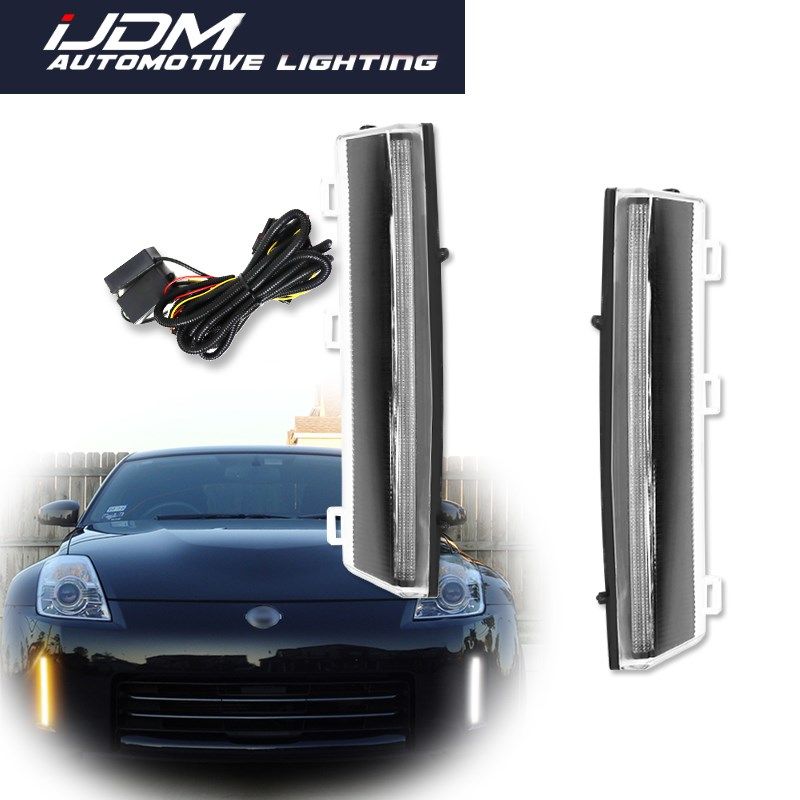 Dual-color LED Front Bumper Reflector Light White Daytime Ru
